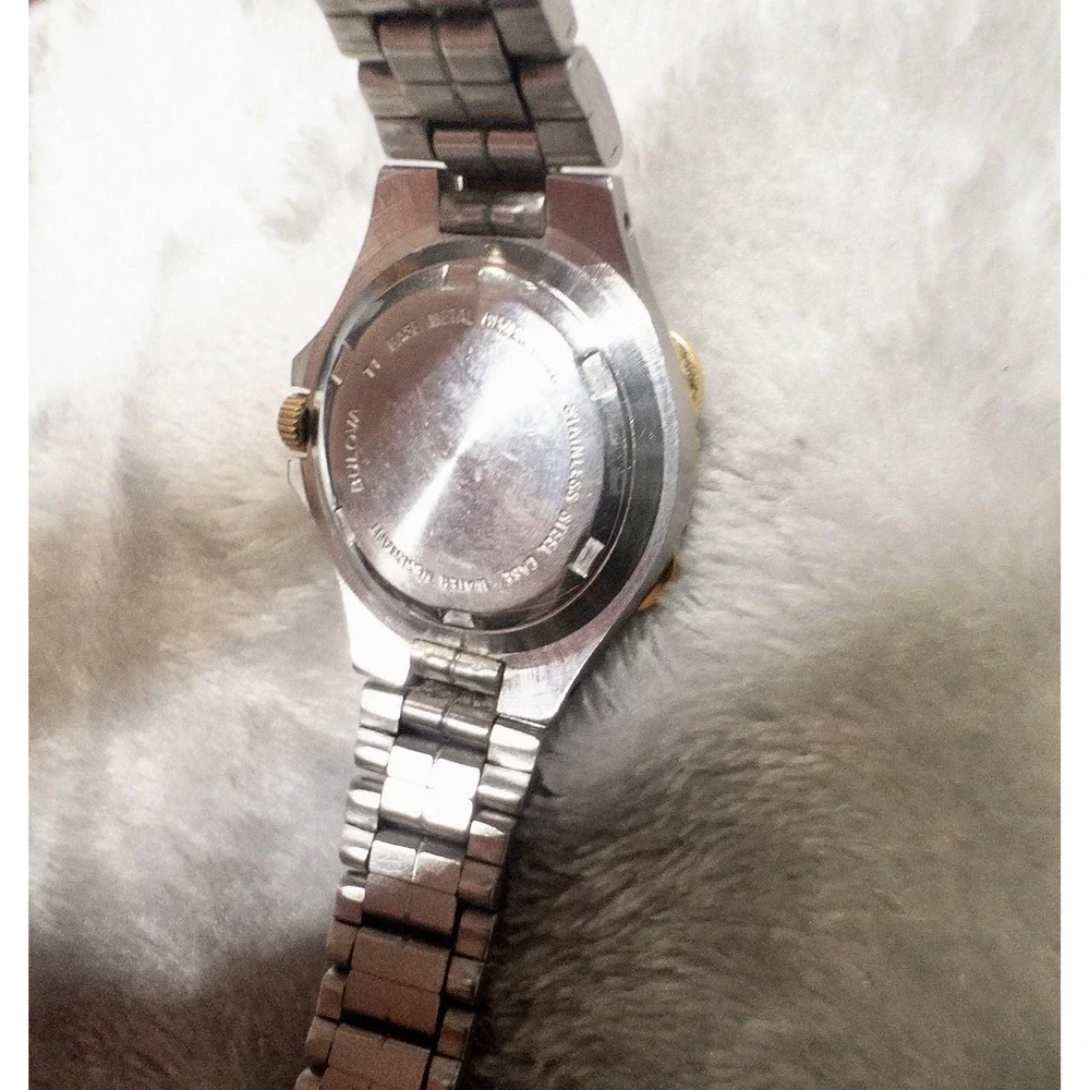 Bulova Marine Star Womens Two Toned Watch 26mm Gold Silver Date Indicator